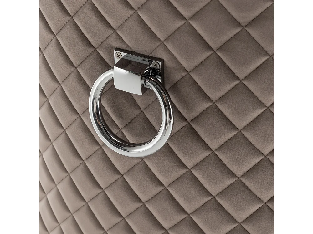 Lot de 2 chaises ANNEAU matelassée et cloutée Chrome velours