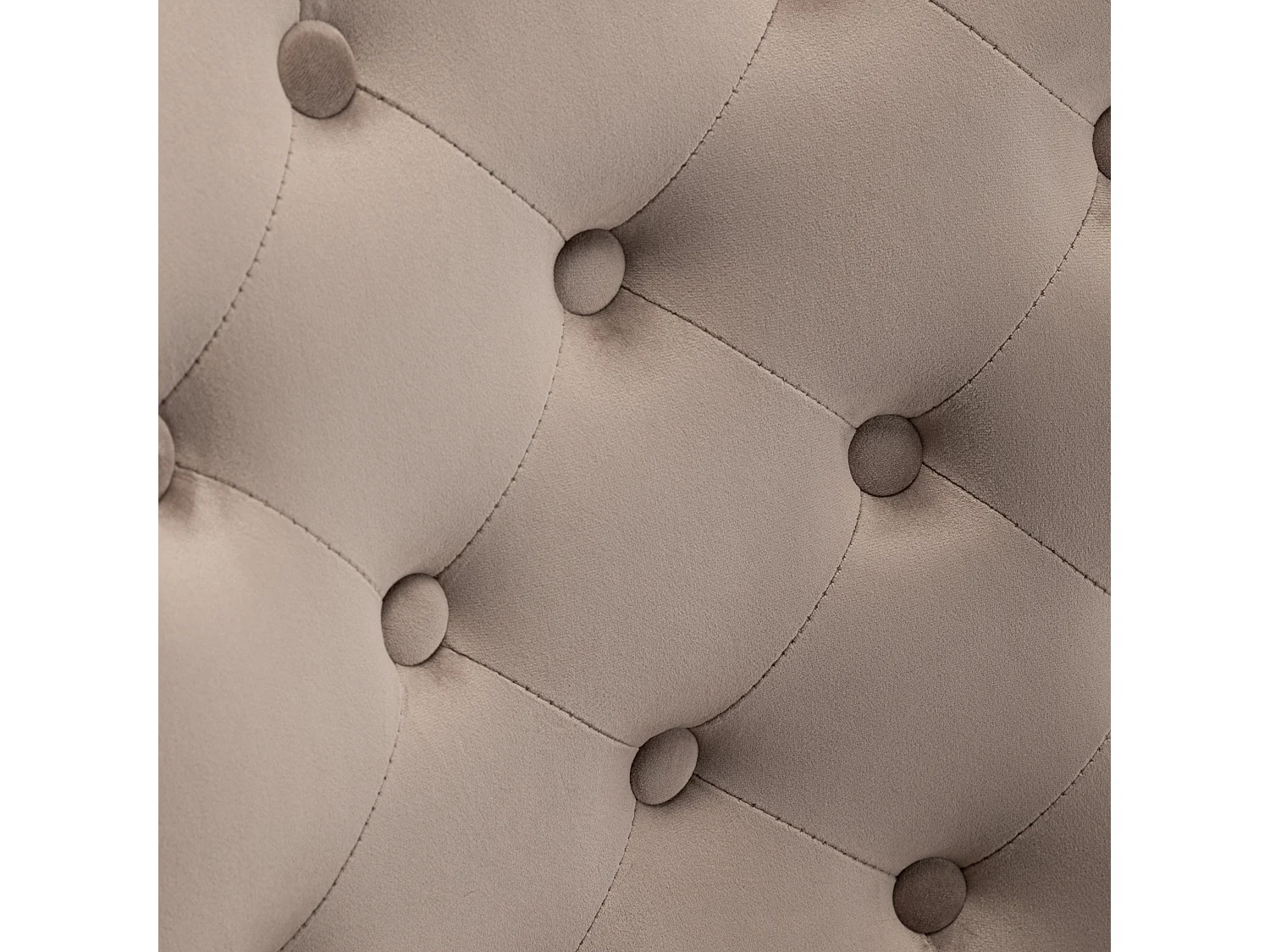 Lot de 2 chaises ANNEAU matelassée et cloutée Chrome velours - Moka