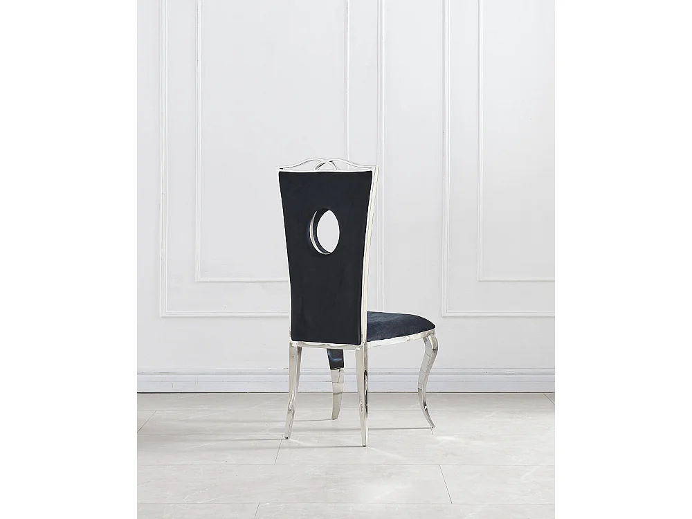 Lot de 4 Chaises baroque ROYAL Chrome Velours