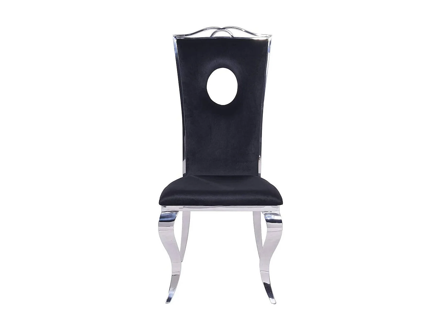 Lot de 4 Chaises baroque ROYAL Chrome Velours