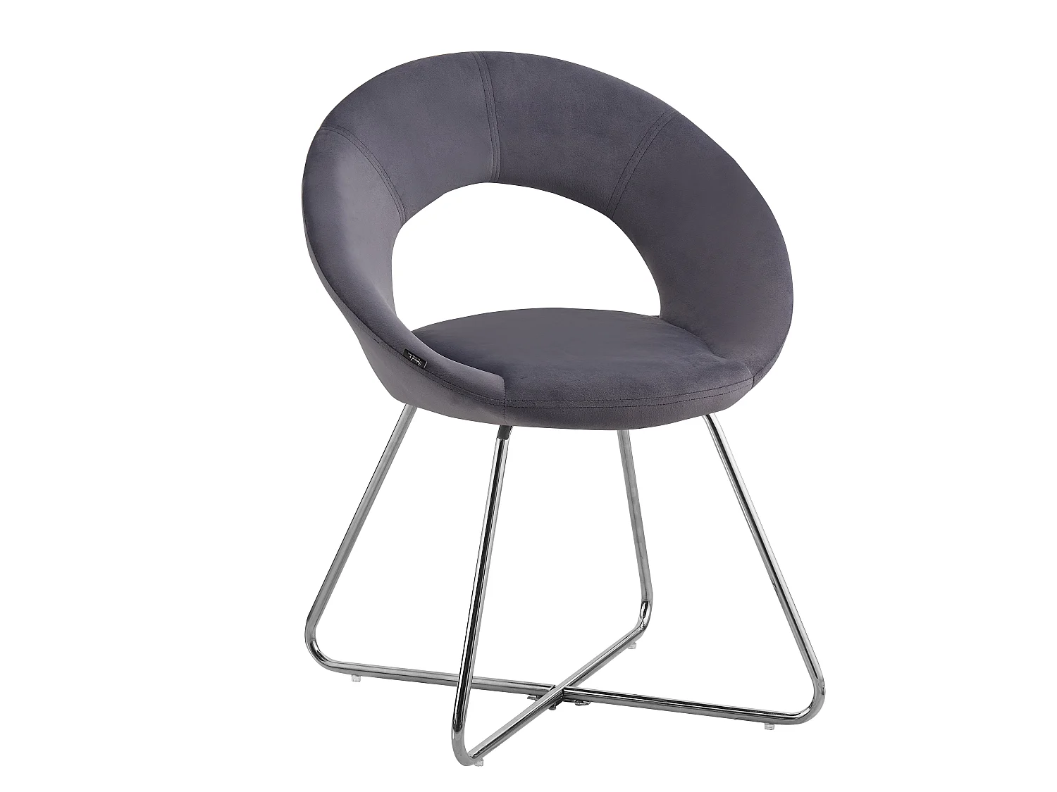 Lot de 4 Chaises BUBBLE Chrome velours - Gris