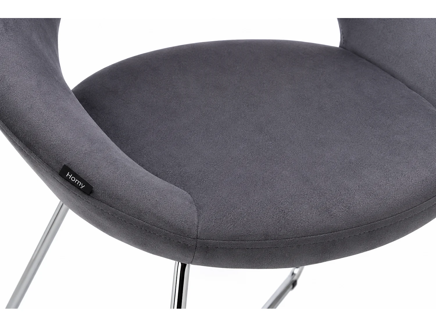 Lot de 4 Chaises BUBBLE Chrome velours - Gris