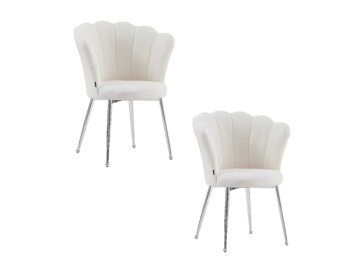 Lot de 2 chaises NYMPHEA Chrome Molletonné Doudou