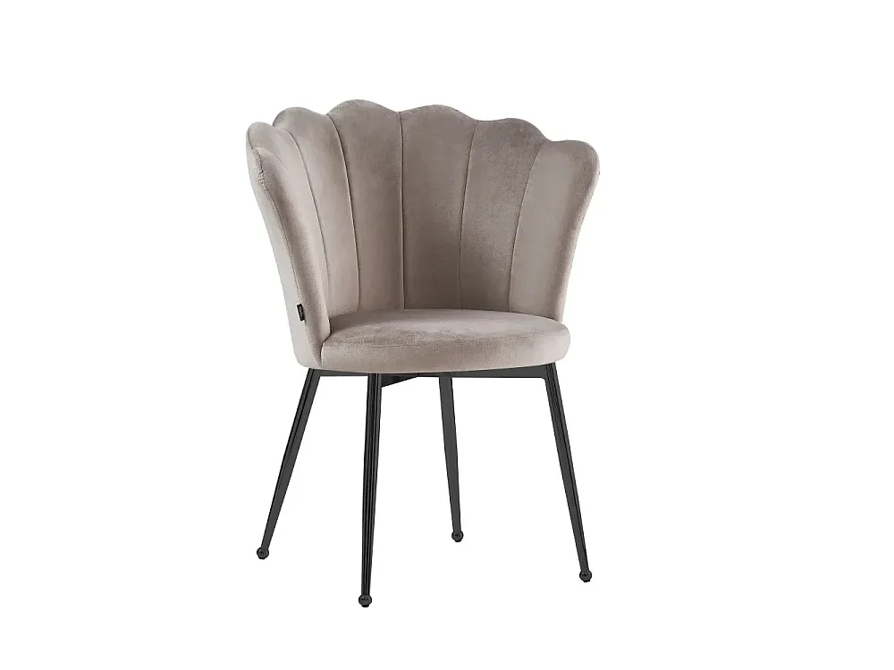 Lot de 2 chaises NYMPHEA pieds métal noir assise Velours Moka