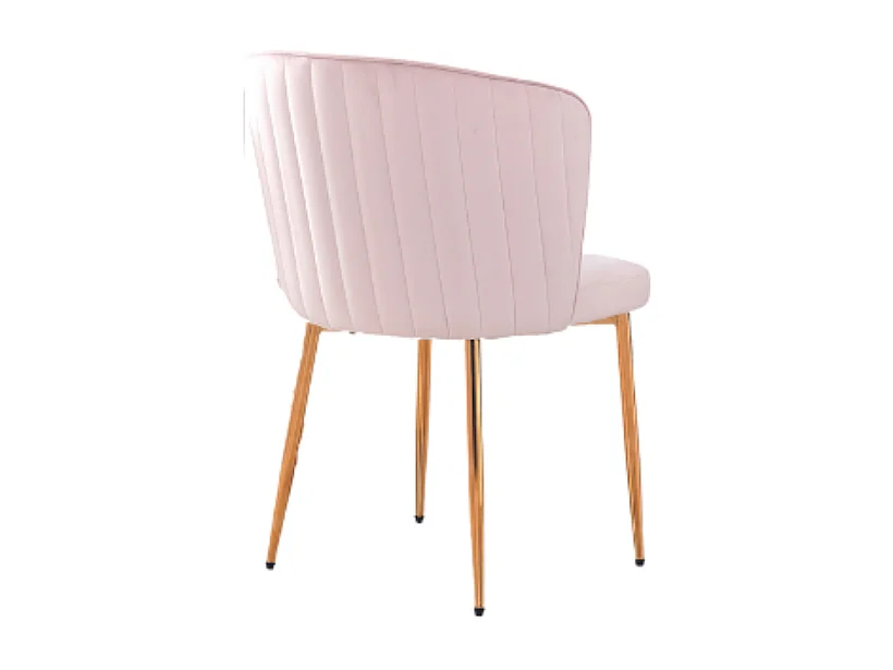 Lot de 4 chaises moderne DIANA gold velours rose