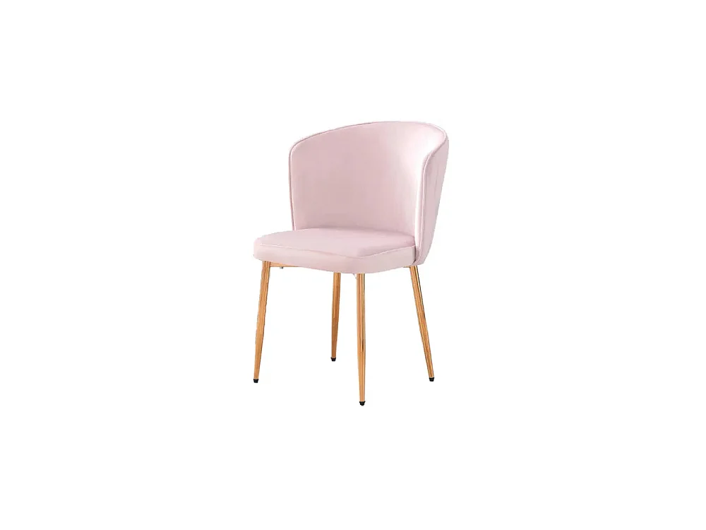 Lot de 4 chaises moderne DIANA gold velours rose