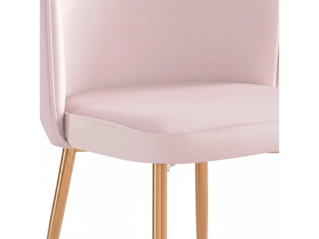 Lot de 4 chaises moderne DIANA gold velours rose