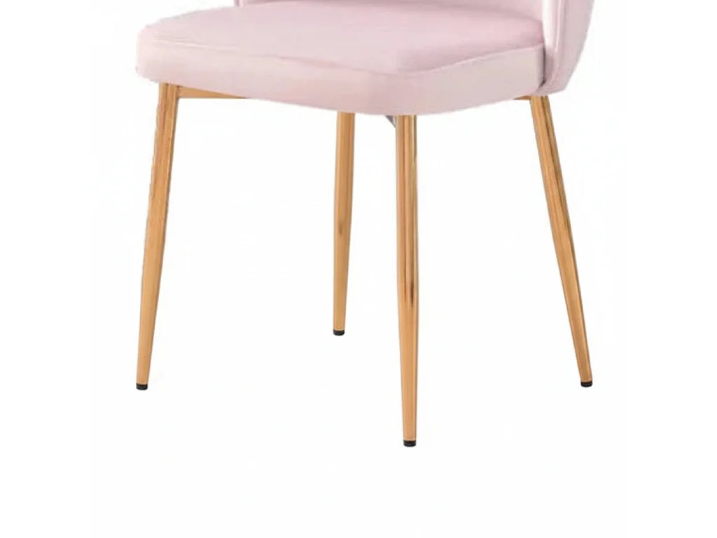 Lot de 4 chaises moderne DIANA gold velours rose