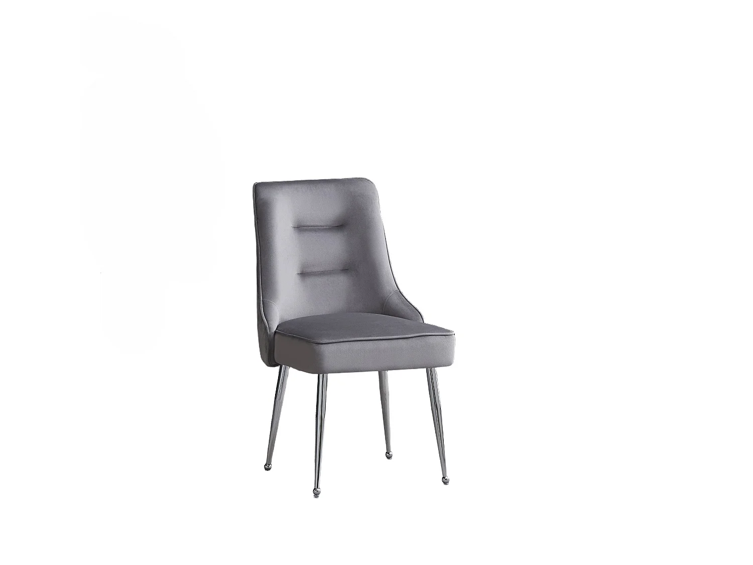 Lot de 2 chaises luxury ZIP en velours pieds chromés - Gris