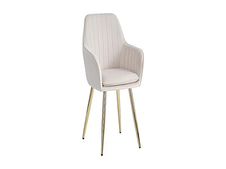 Lot de 6 Chaise CANVAS en velours pieds chrome Beige