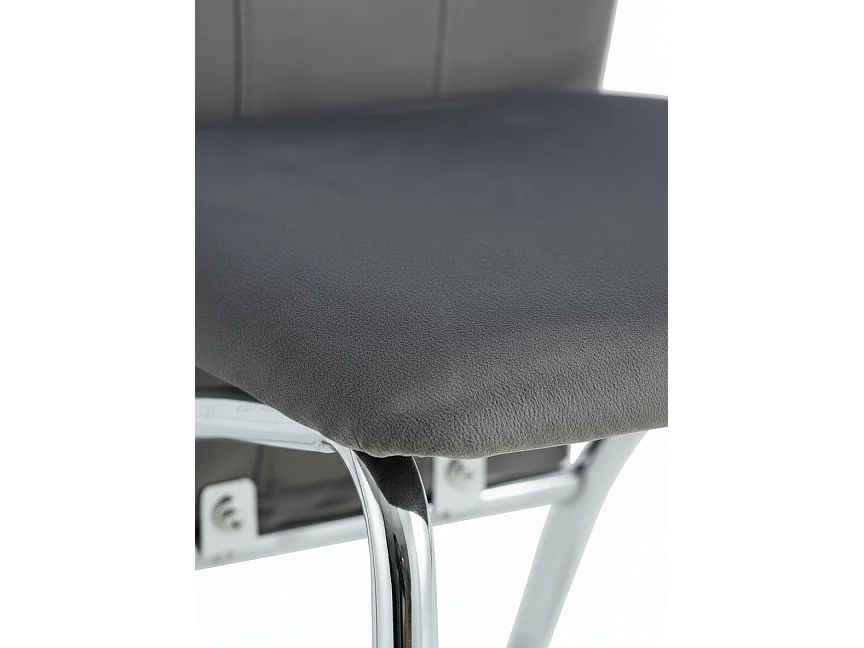 Lot de 6 Chaise CANVAS en velours pieds chrome Beige