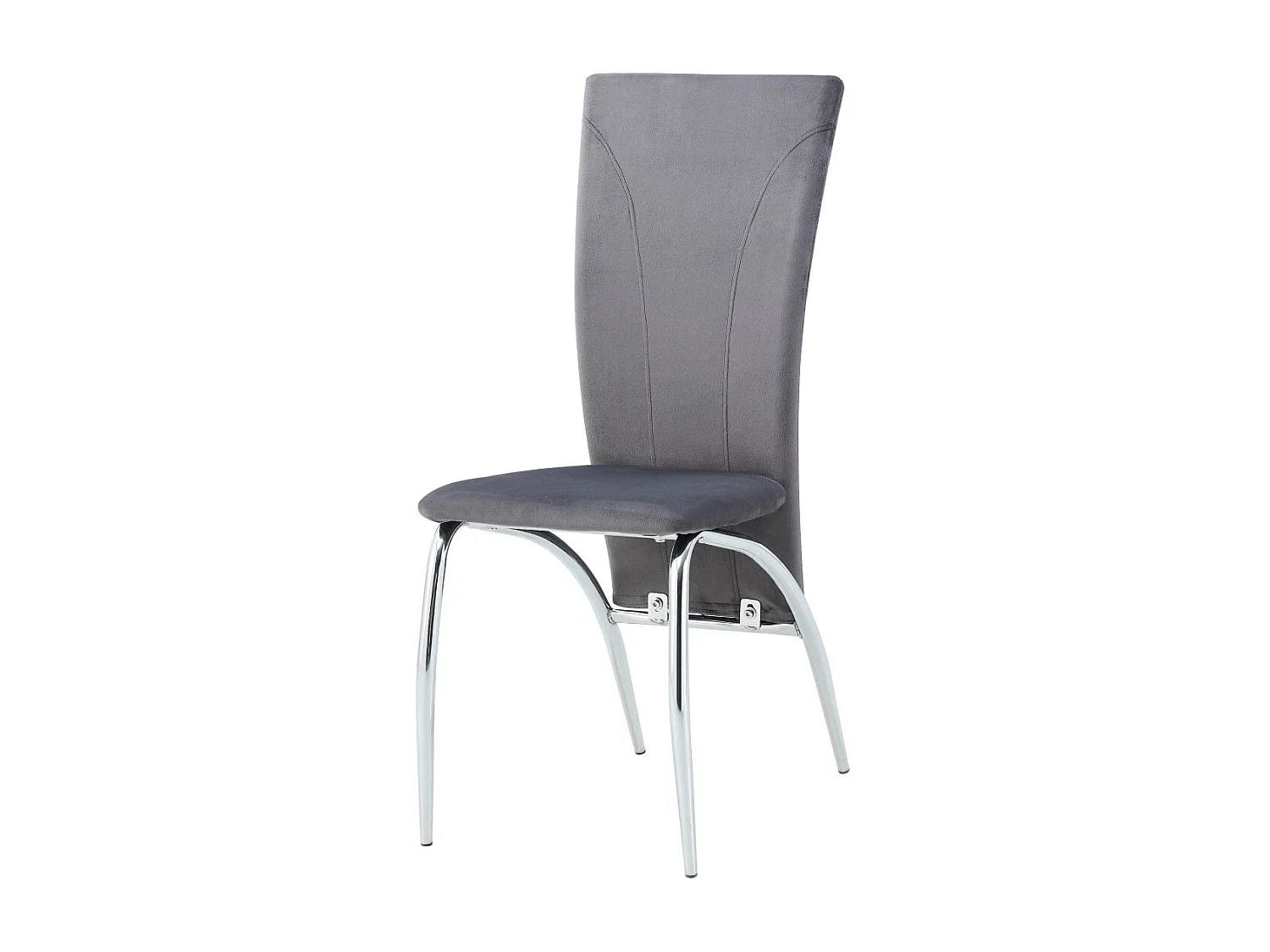Lot de 6 Chaise CANVAS en velours pieds chrome Beige