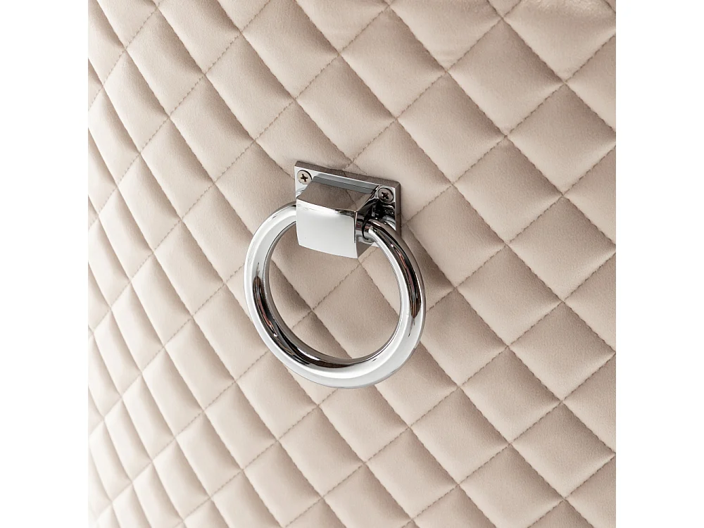 Lot de 2 chaises ANNEAU matelassée et cloutée Chrome velours