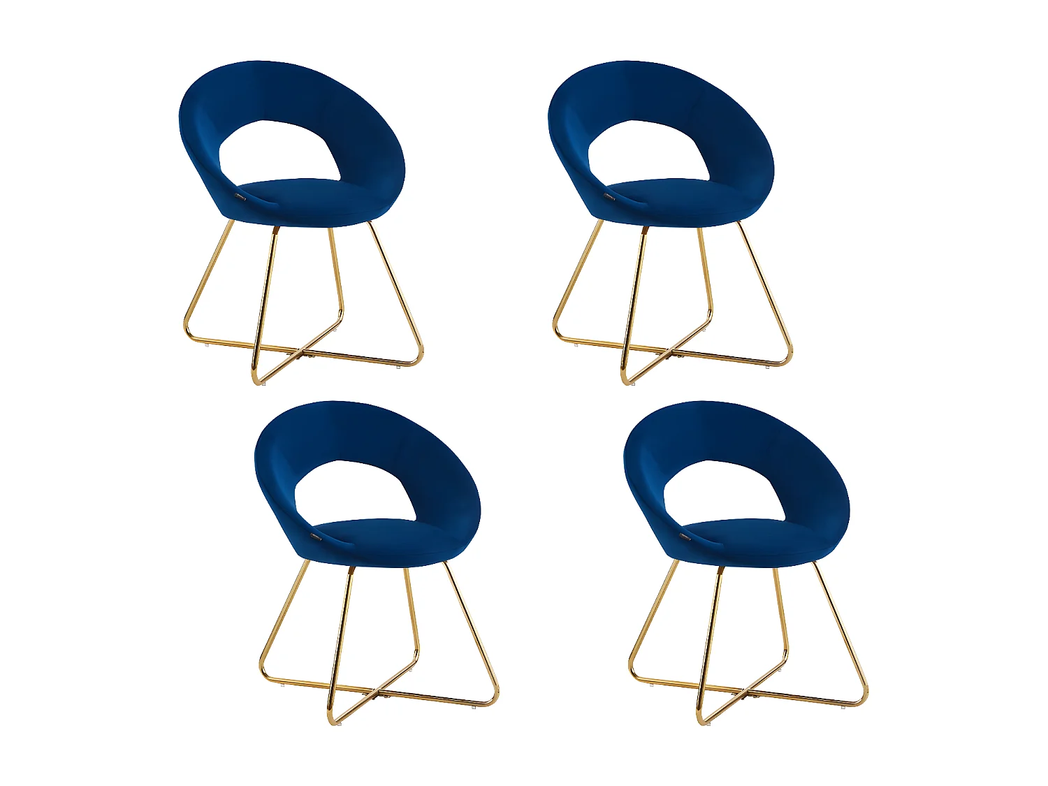 Lot de 4 Chaises BUBBLE Gold velours