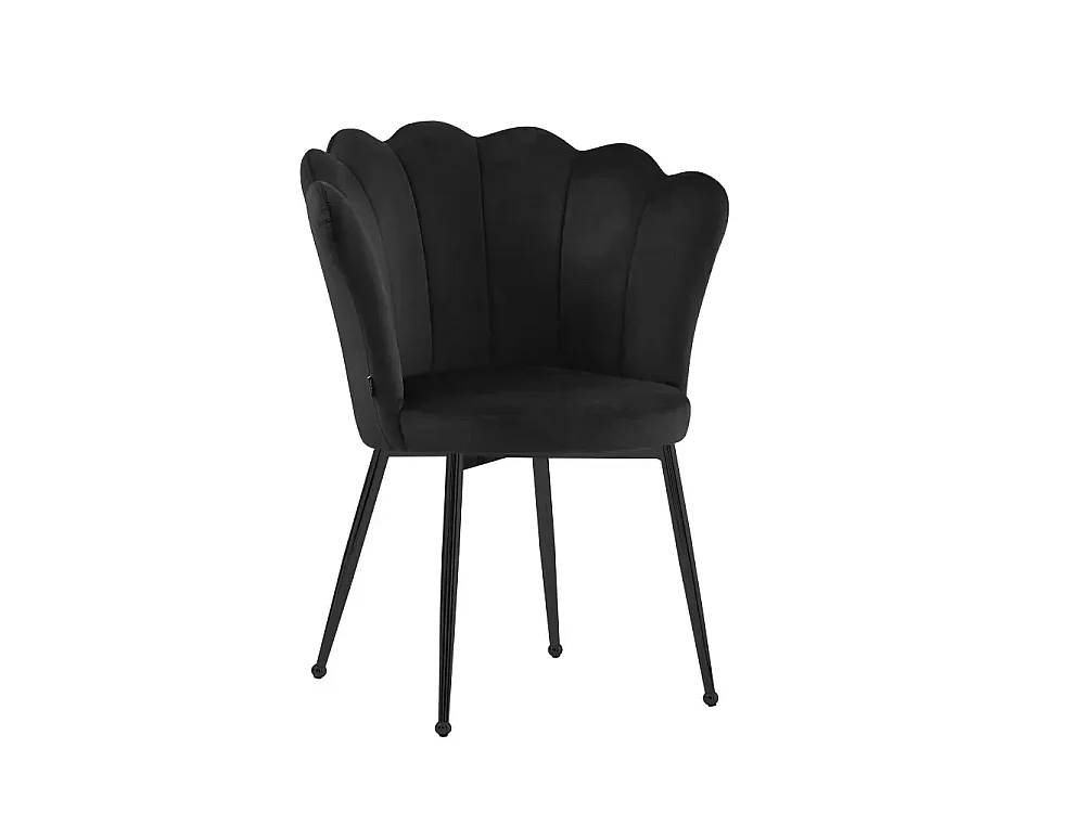 Lot de 2 chaises NYMPHEA pieds métal noir assise Velours Noir