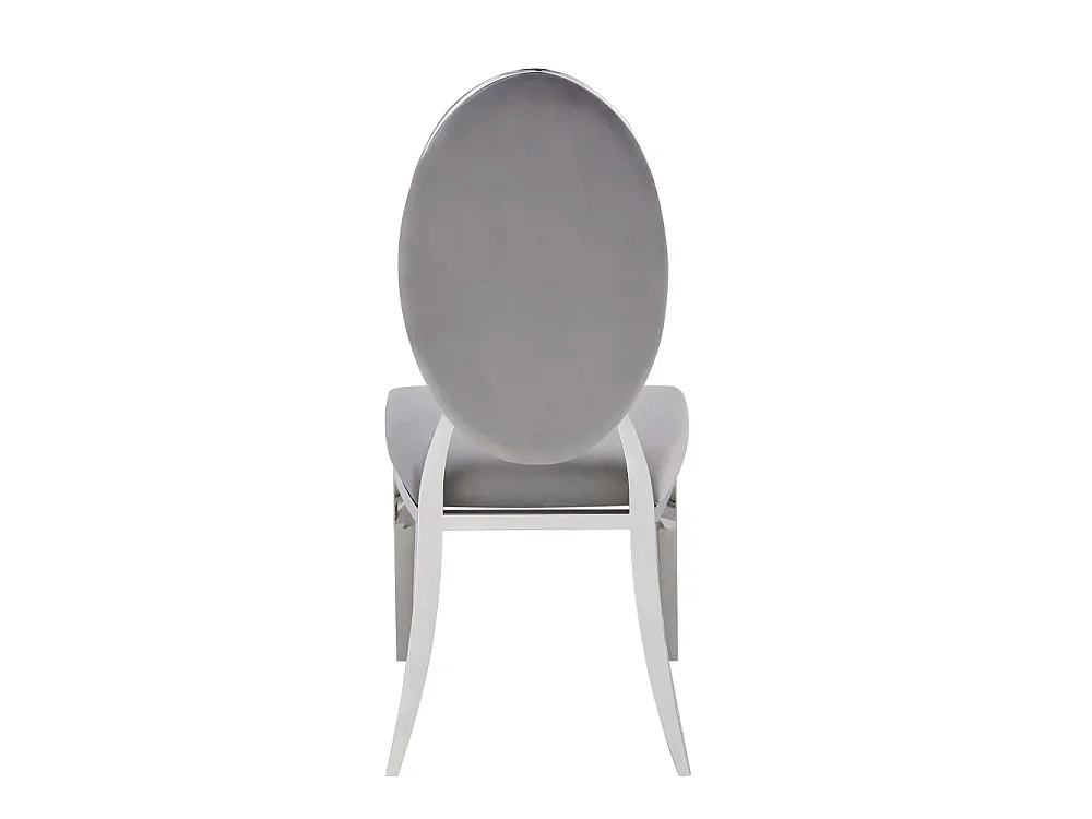 Lot de 4 chaises MEDAILLON capitonnées  chrome et velours Gris