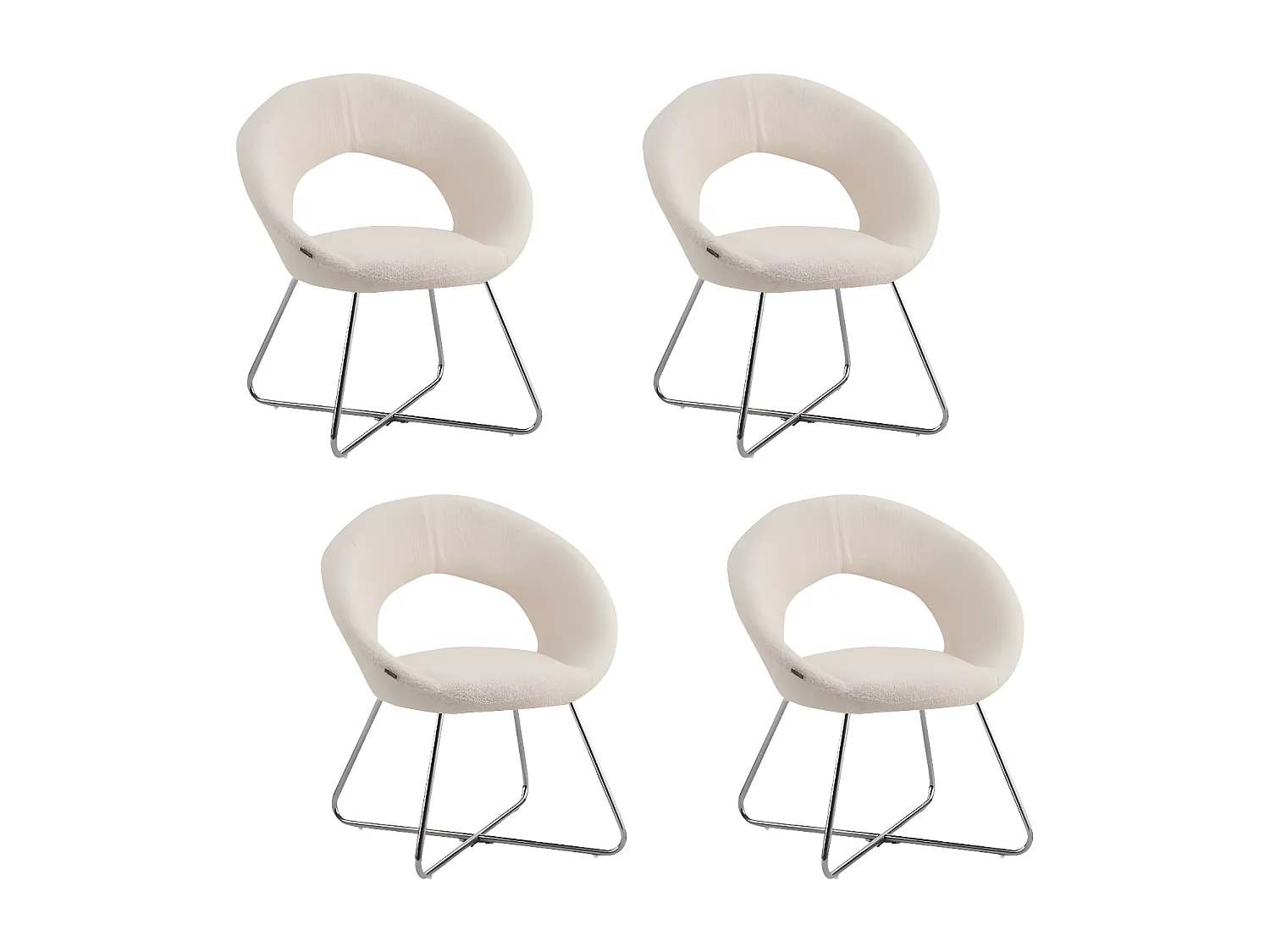 Lot de 4 Chaises BUBBLE Chrome velours
