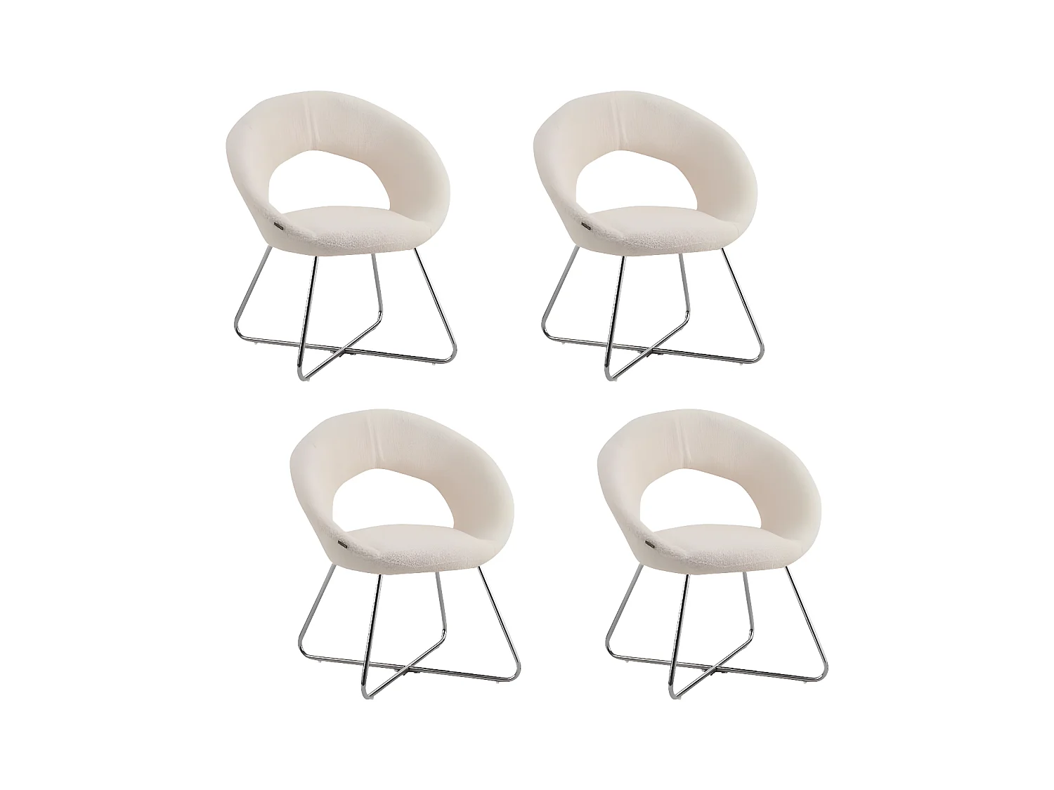 Lot de 4 Chaises BUBBLE Chrome velours