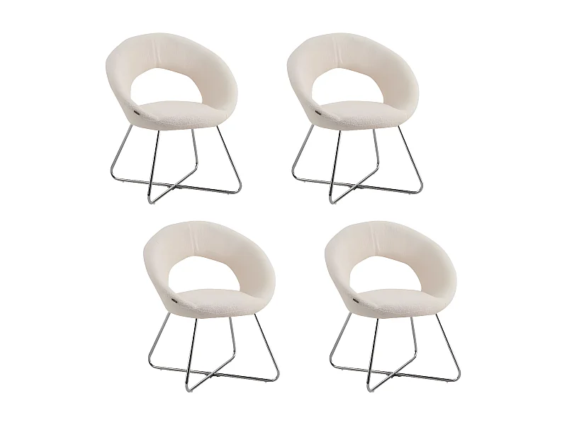 Lot de 4 Chaises BUBBLE Chrome velours