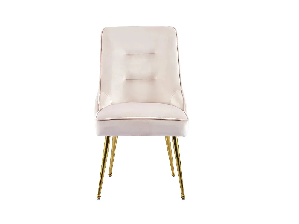 Lot de 2 chaises luxury ZIP en velours pieds Gold - Rose
