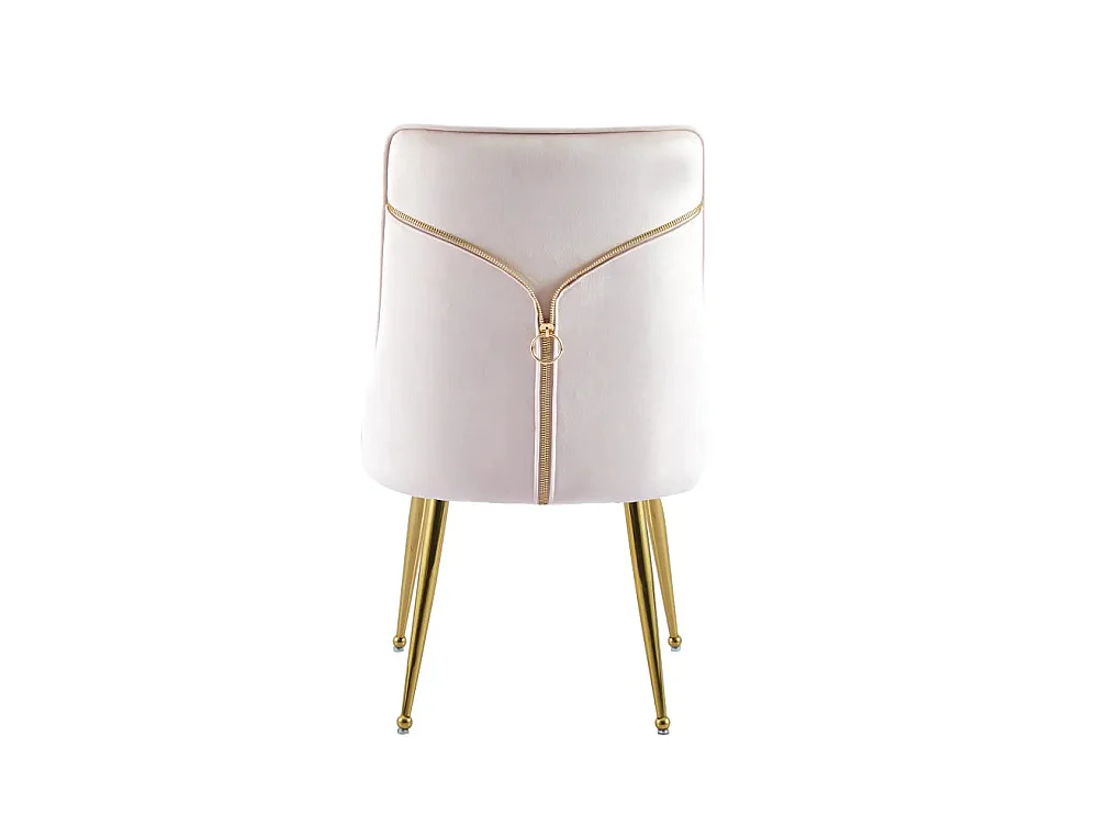 Lot de 2 chaises luxury ZIP en velours pieds Gold - Rose