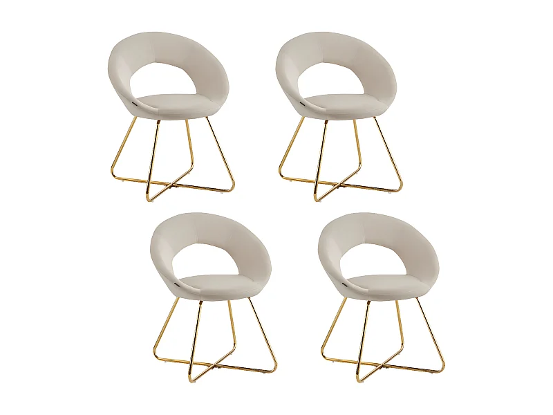 Lot de 4 Chaises BUBBLE Gold velours