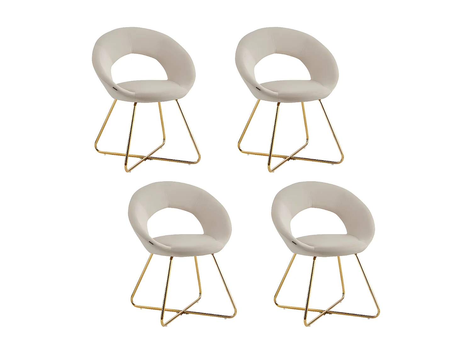Lot de 4 Chaises BUBBLE Gold velours