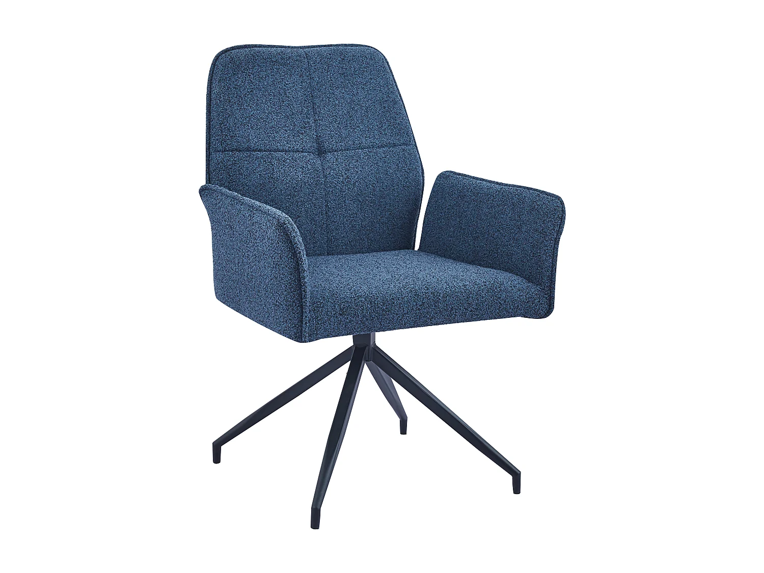 Lot de Chaise de Bureau LUTETIA – Métal Noir & Tissu Tweed– 65x62x88 cm