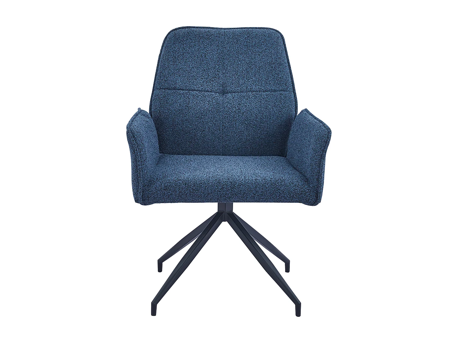 Lot de Chaise de Bureau LUTETIA – Métal Noir & Tissu Tweed– 65x62x88 cm