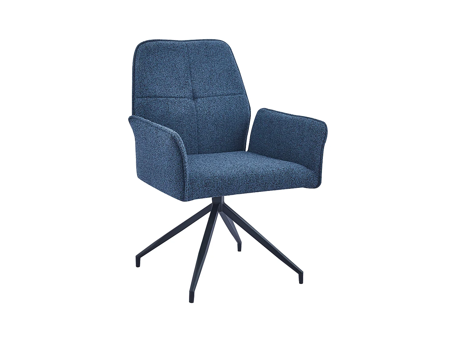 Lot de Chaise de Bureau LUTETIA – Métal Noir & Tissu Tweed– 65x62x88 cm