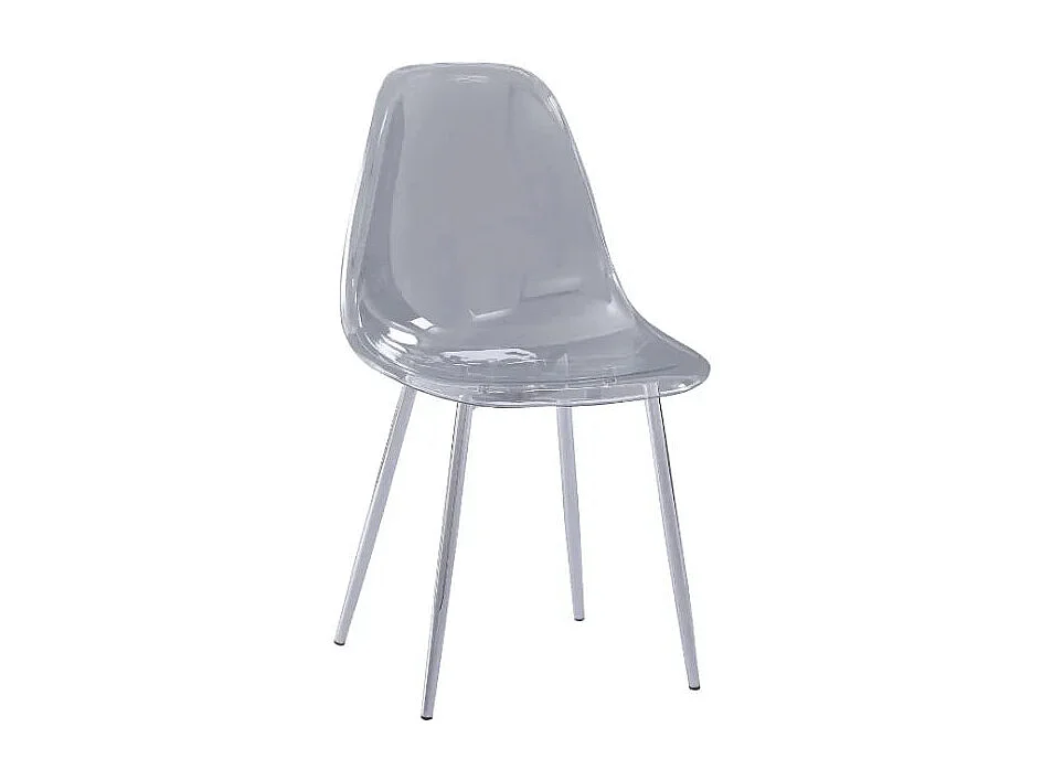 Lot de 4 chaises scandinave transparentes en PVC pieds Chrome