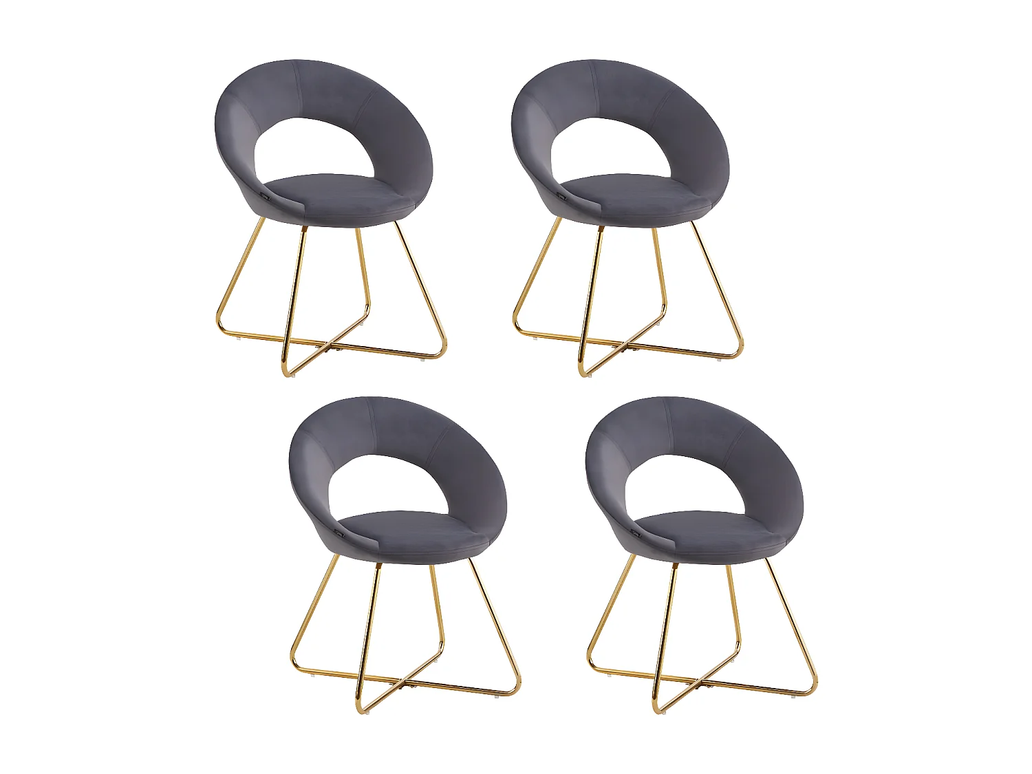 Lot de 4 Chaises BUBBLE Gold velours