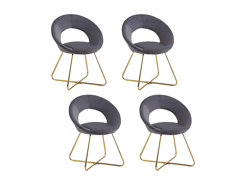 Lot de 4 Chaises BUBBLE Gold velours