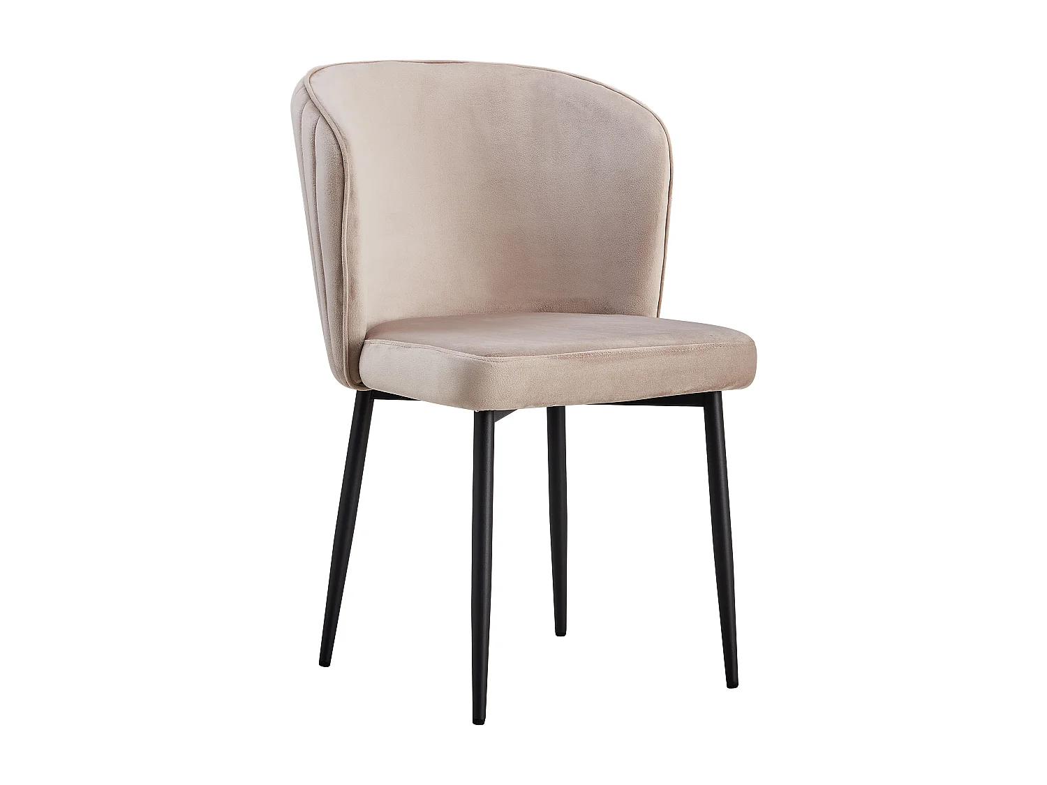 Lot de 4 chaises moderne DIANA Métal noir velours moka