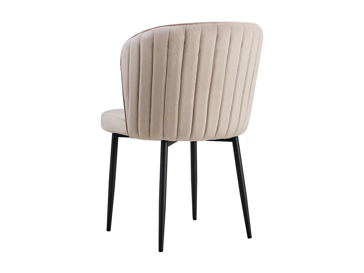 Lot de 4 chaises moderne DIANA Métal noir velours moka