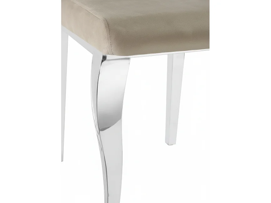 Lot de 6 Chaises baroque LOUIS Chrome Velours Moka