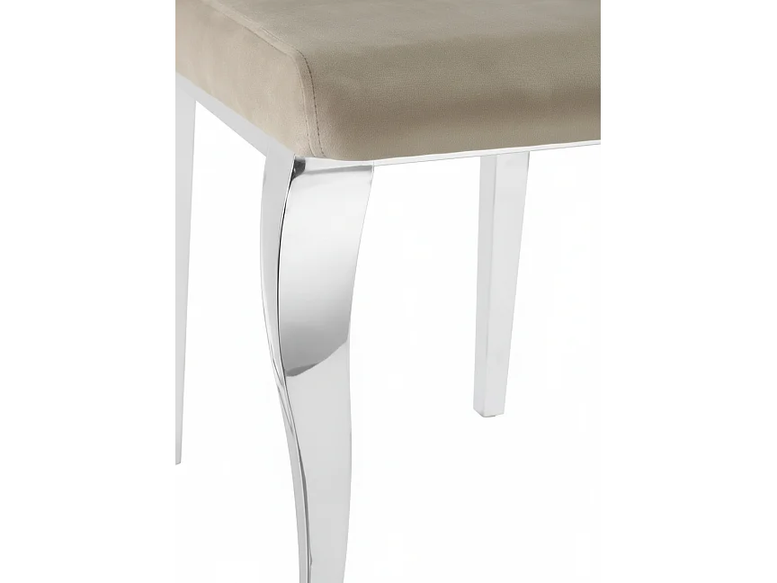 Lot de 6 Chaises baroque LOUIS Chrome Velours Moka