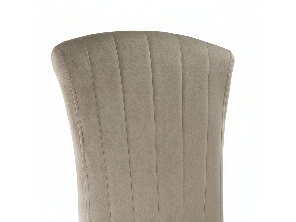 Lot de 6 Chaises baroque LOUIS Chrome Velours Moka