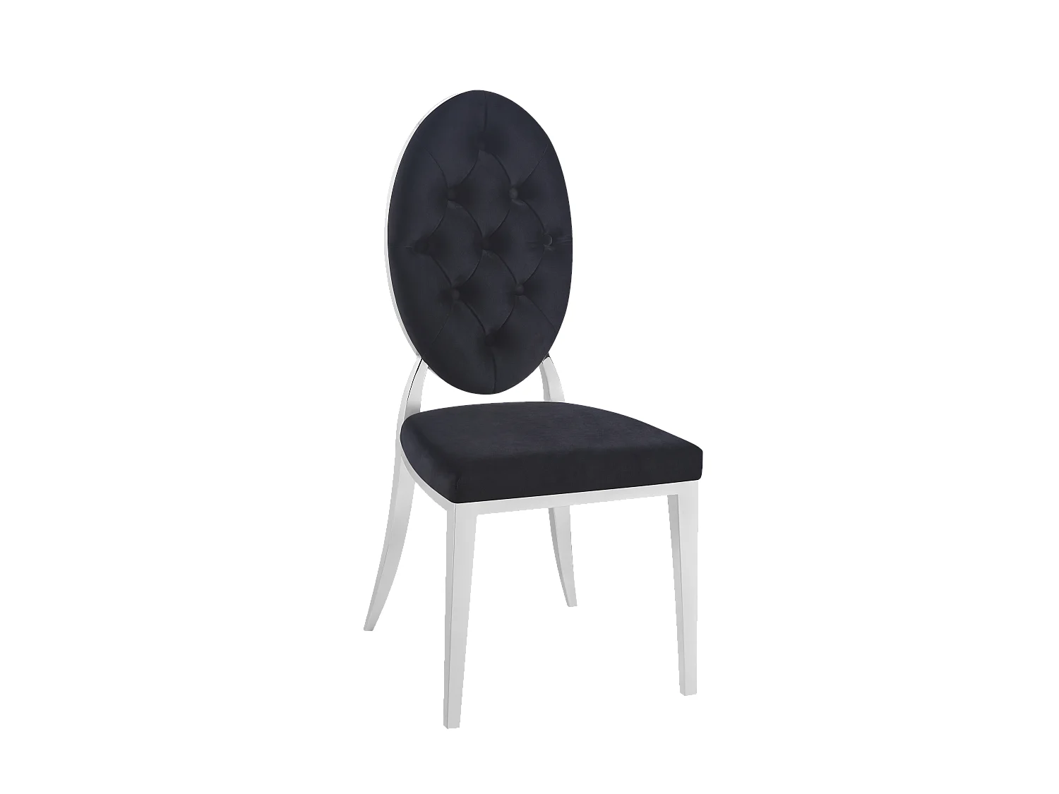 Lot de chaises MEDAILLON capitonnées  chrome et velours