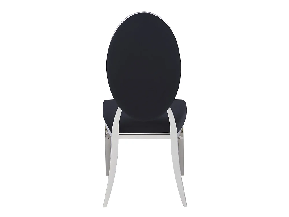 Lot de 4 chaises MEDAILLON capitonnées  chrome et velours Noir