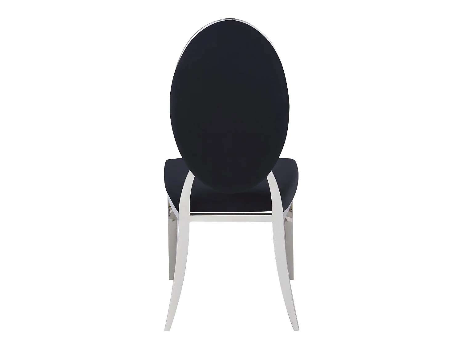 Lot de 4 chaises MEDAILLON capitonnées  chrome et velours Noir