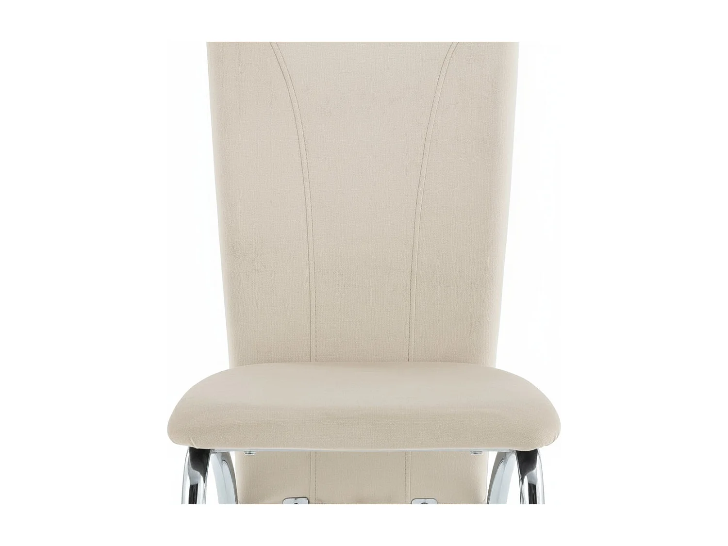 Lot de 4 Chaise CANVAS en velours pieds chrome Beige