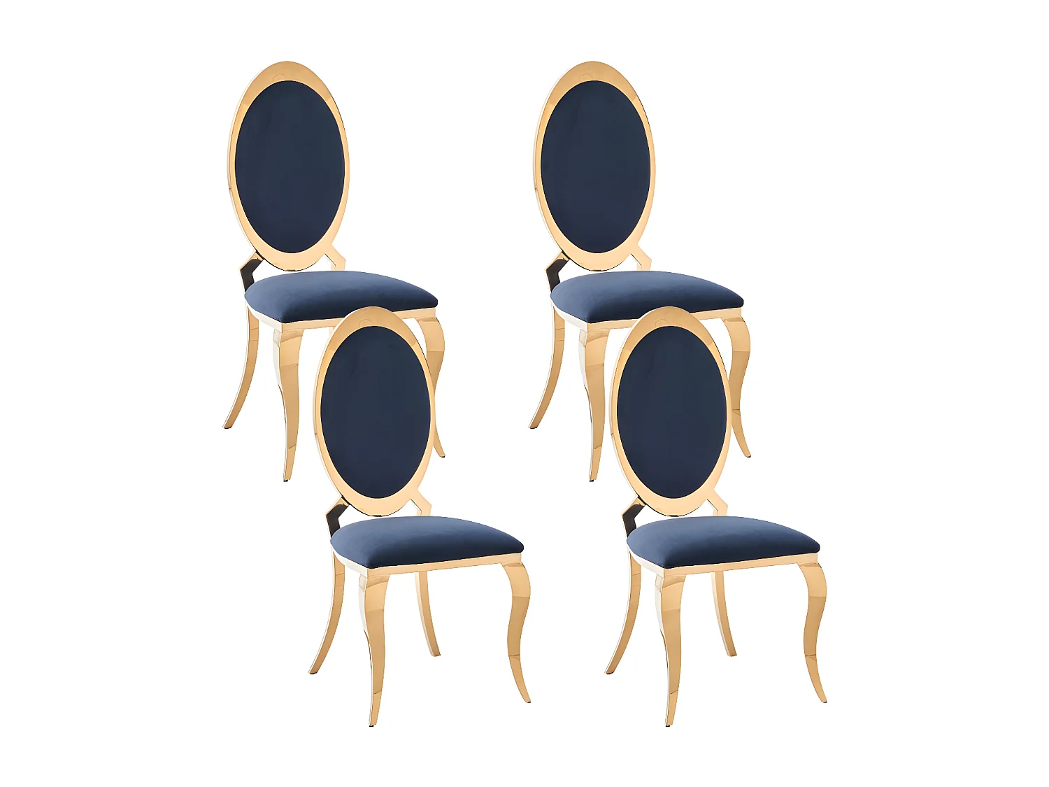 Lot de chaises ANGEL baroque Gold simili cuir