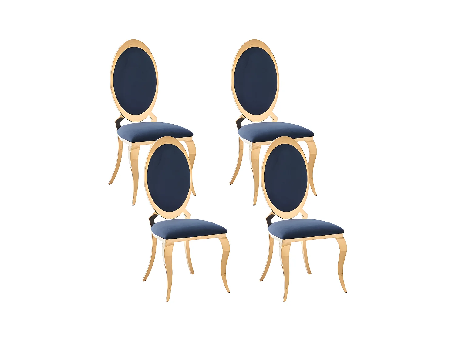 Lot de chaises ANGEL baroque Gold simili cuir