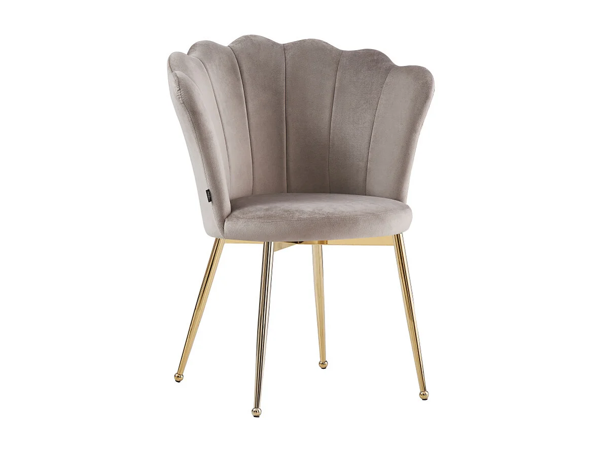 Lot de 2 chaises NYMPHEA pieds Gold assise Velours Moka