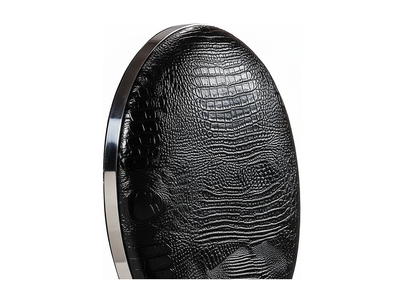 Lot de 4 chaises MEDAILLON en simili cuir croco noir