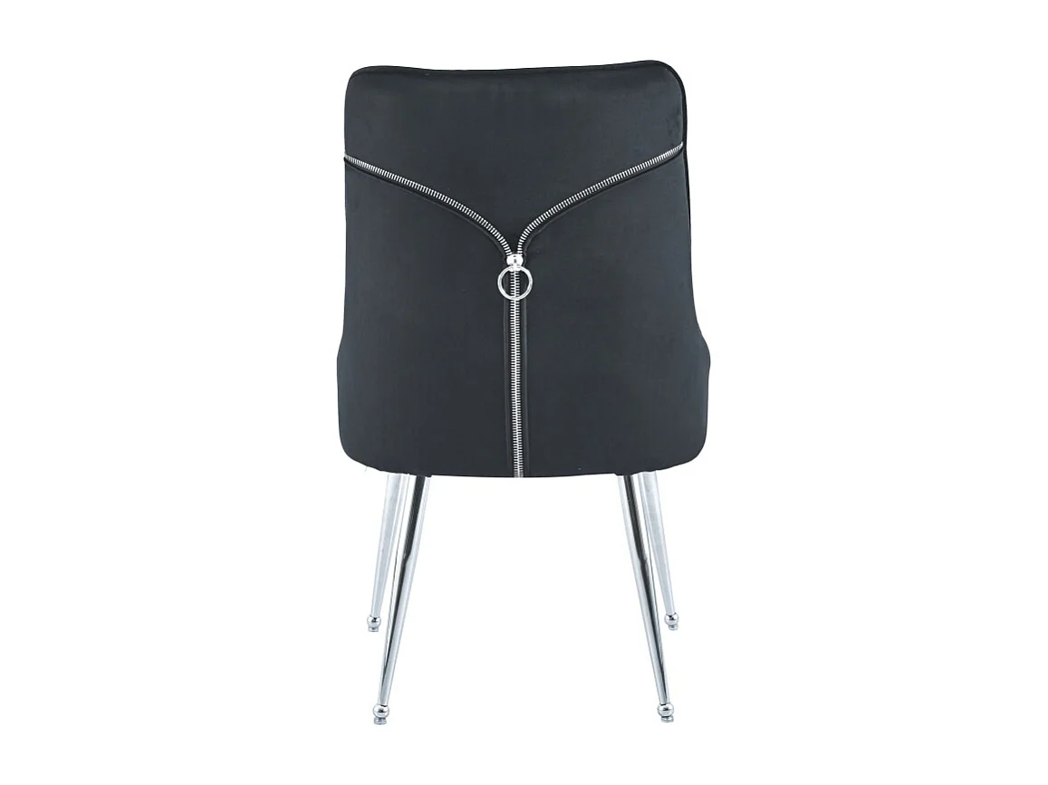 Lot de 2 chaises luxury ZIP en velours pieds chromés