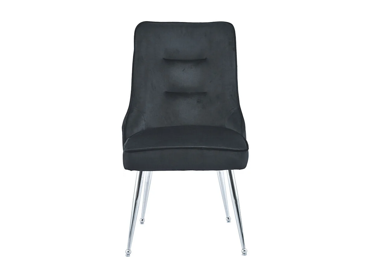 Lot de 2 chaises luxury ZIP en velours pieds chromés