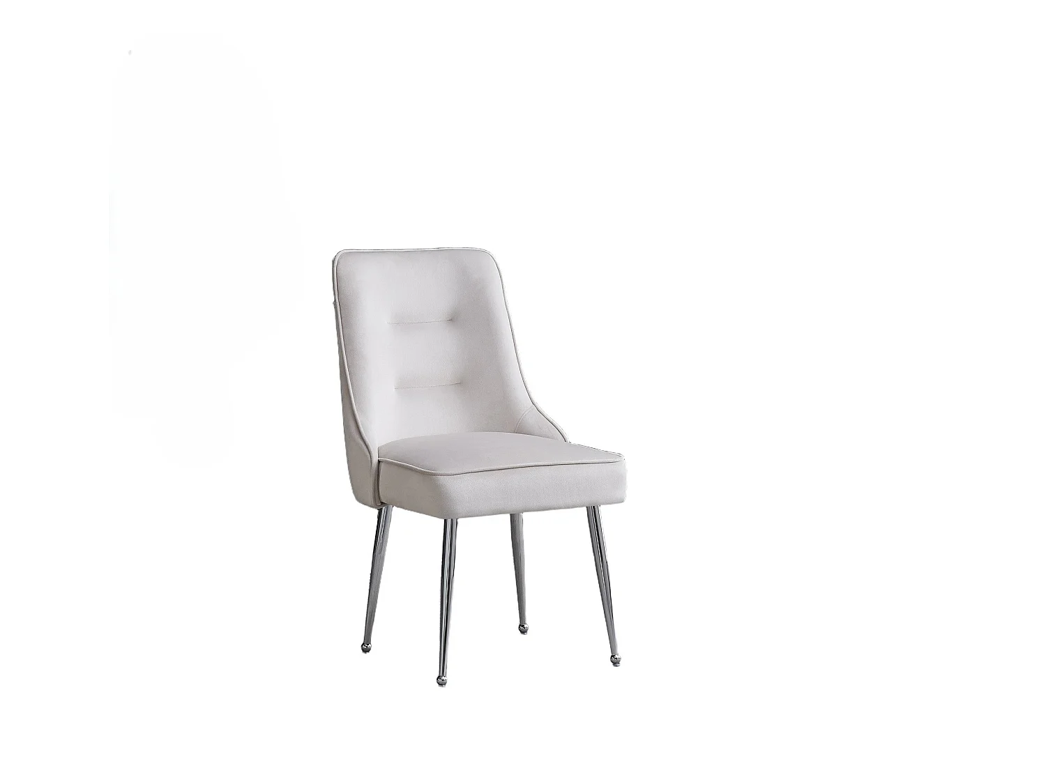 Lot de 2 chaises luxury ZIP en velours pieds chromés - Beige