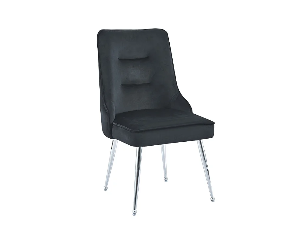 Lot de 2 chaises luxury ZIP en velours pieds chromés - Beige